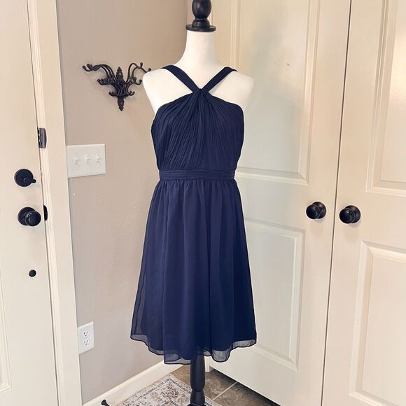 J.Crew Dark Navy Chiffon Dress – Style 56002 – Size 10 - Picture 14 of 14
